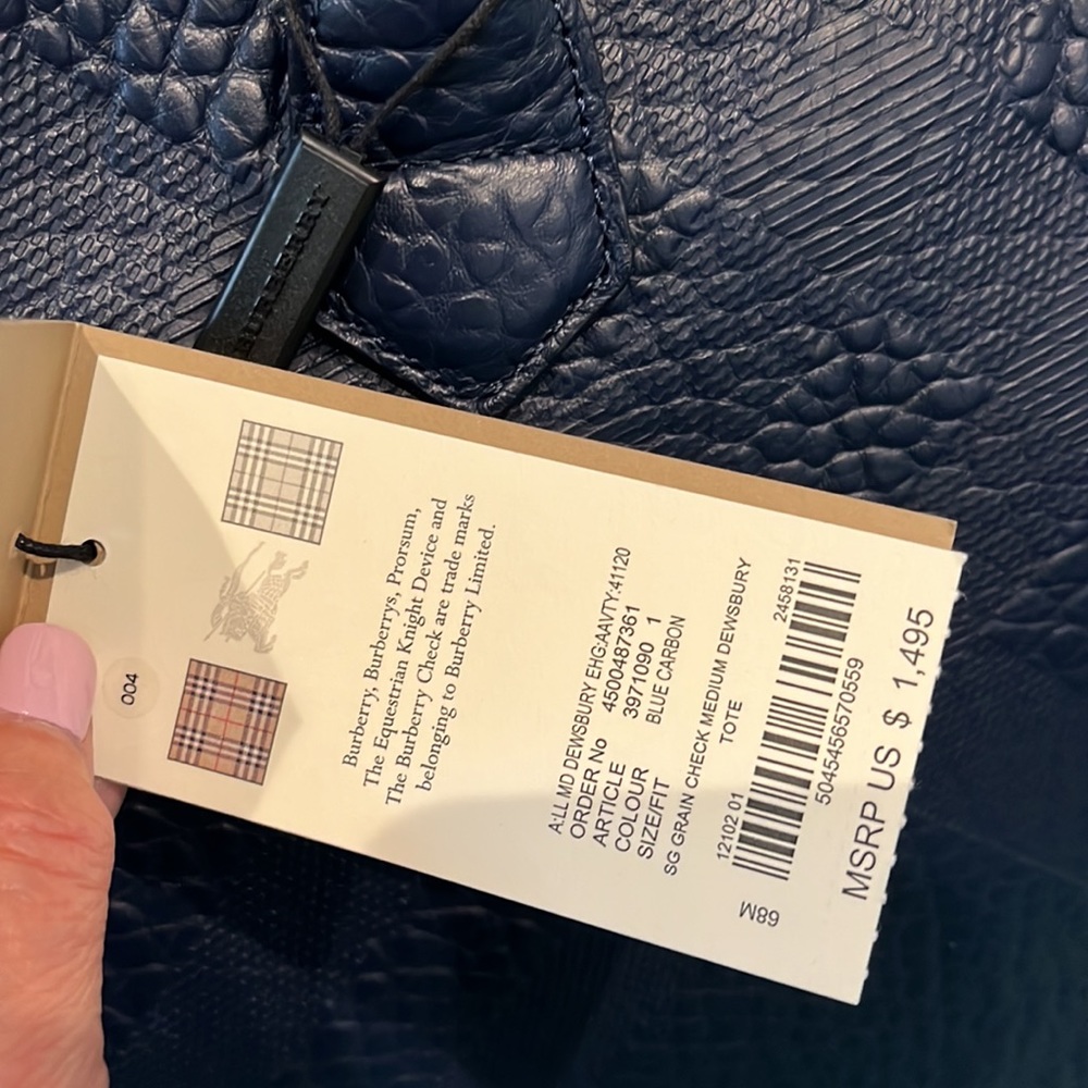 Brand New Burberry Blue Tote Bag - Picture 2 of 11